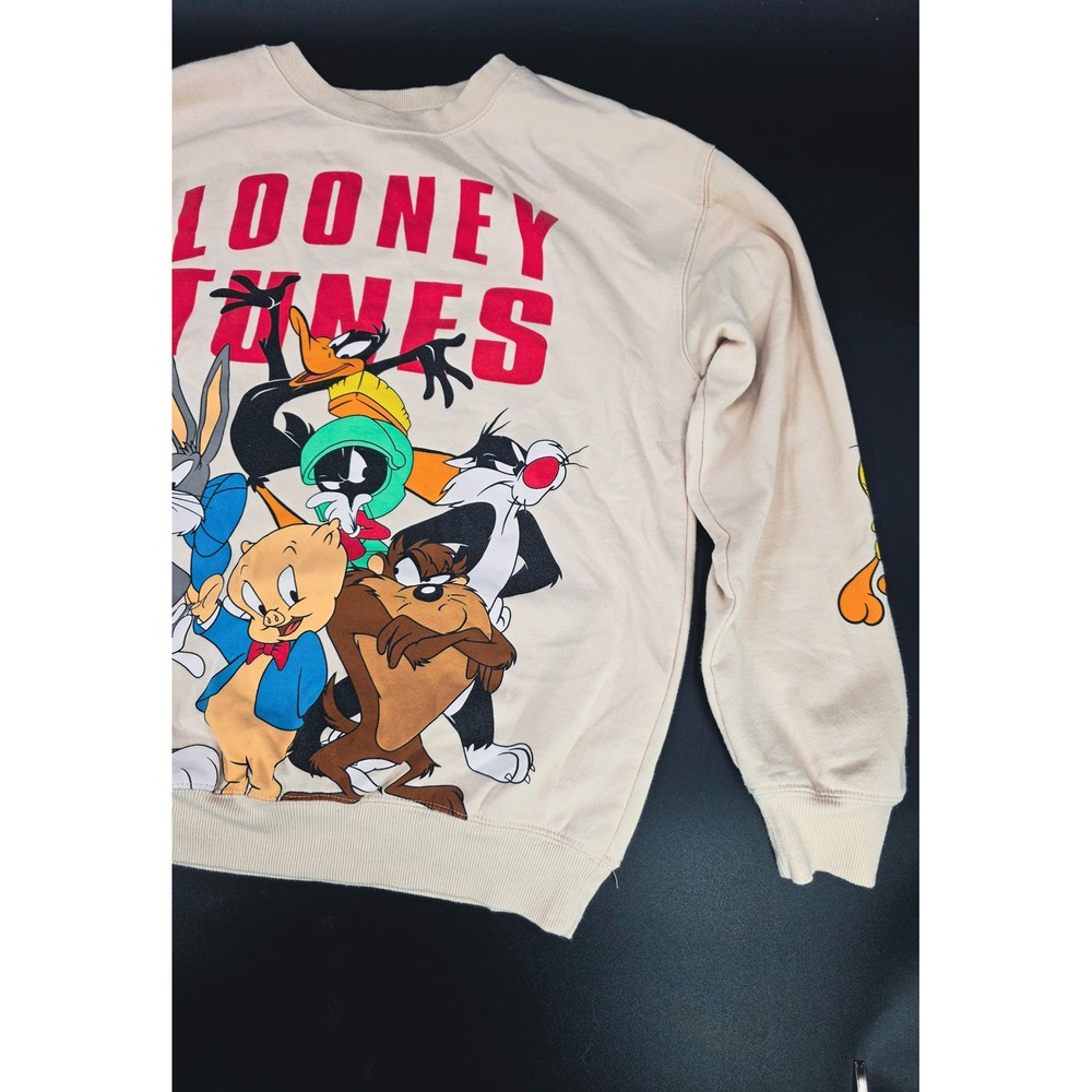 Looney Tunes‎ Crewneck Sweatshirt Bugs Bunny Taz Daffy Bird Cartoon M Medium - Picture 5 of 15